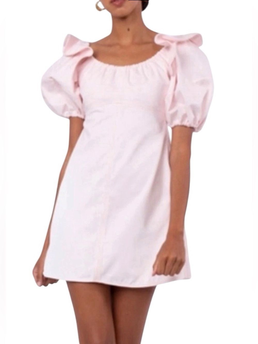 Ellery Valeria Dress Pink Puff Sleeve Size US 2
